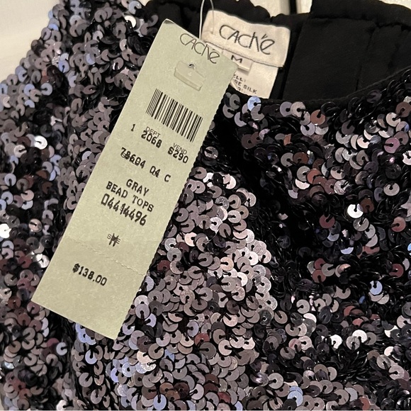 NWT Cache Sleeveless Beaded Tank Top Size Medium - Picture 5 of 9